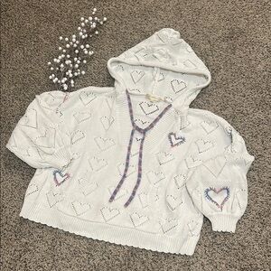 LoveShackFancy Meara Knitted Sweater Hoodie 🤍